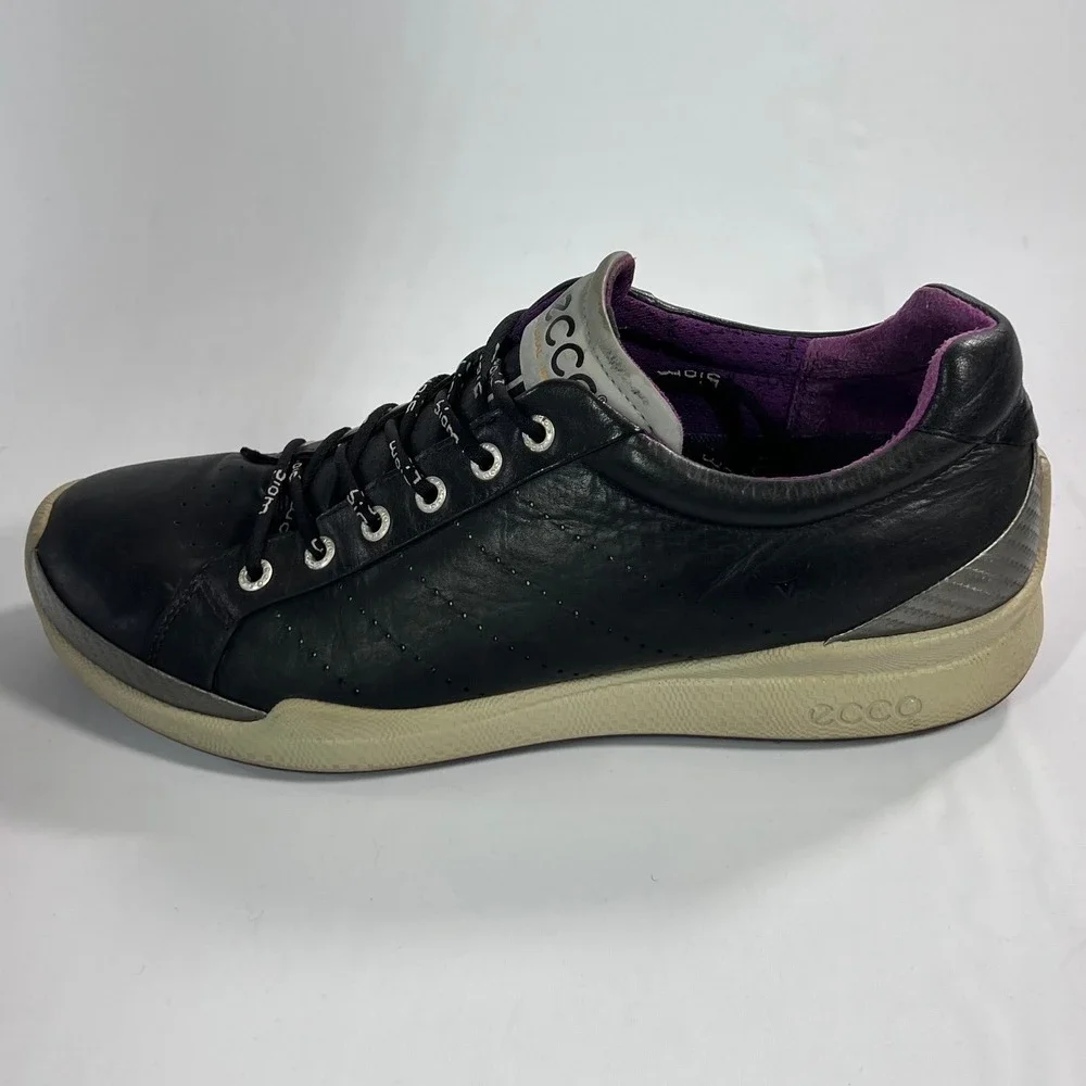 ECCO Biom Hybrid Golf Shoes Mens 10-10.5 EU 44 Black Leather Spikeless Athletic